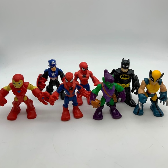 Hasbro Playskool Marvel and DC Comics Superheros Mini Figurines Set of 7 - Picture 1 of 10